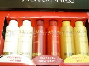 言わずと知れたツバキ シャンプー＆コンディショナー ３タイプがすべて楽しめるセット内容です。資生堂って太っ腹！なのがわかりました。