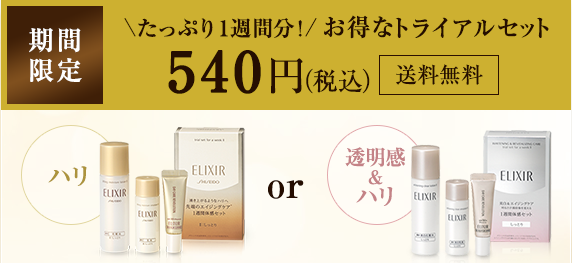 資生堂の税込み・送料込み540円キャンペーンのキャプチャーをとりました。