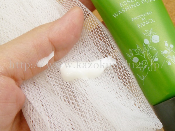 ファンケル ボタニカルフォース 美容クリーム洗顔料の泡立ちを写真つきで確認中。