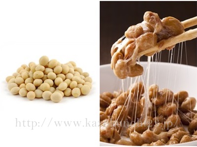 大豆イソフラボンが含まれる大豆や納豆について。画像は納豆と大豆です。