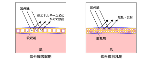 紫外線吸収剤と紫外線散乱剤って何？