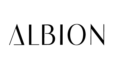albion　アルビオン　のロゴマーク。アルビオンの覆面ブランドについて紹介する章です。